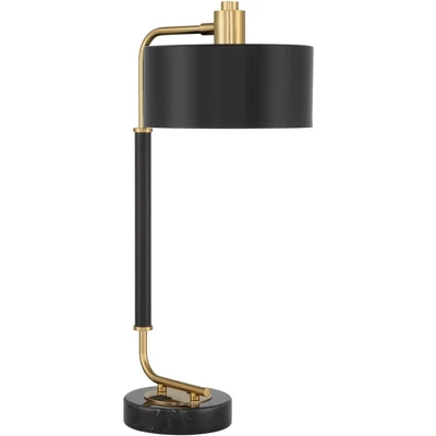 Possini Euro Design Myles Modern Mid Century Desk Lamp 24" High Black Gold With Dual USB Charging Ports Metal Drum Shade For Bedroom Living Room Home 10 Possini Euro Design Myles Modern Mid Century Desk Lamp 24" High Black Gold With Dual USB Charging Ports Metal Drum Shade For Bedroom Living Room Home - Image 8