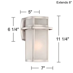 Possini Euro Design Delevan Modern Outdoor Wall Lights Fixture Set Of 2 Brushed Nickel 11 1/4" Frosted Seedy Glass For Post Exterior Barn Deck House -Possini Euro Design Shop GUEST 7c1e1175 6c6f 4e12 97b8 6c8ee597655a