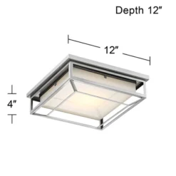 Possini Euro Design Radcliffe Modern Flush Mount Outdoor Ceiling Light Matte Nickel LED 4" Frosted Bonded Glass Damp Rated For Post Exterior Barn Deck -Possini Euro Design Shop GUEST 7d4b8b7b 6b3a 40c8 955a 629992129081