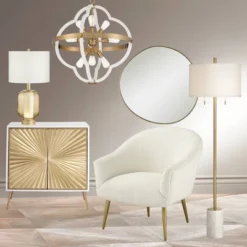 Possini Euro Design Rorschach Uneven Round Vanity Wall Mirror Modern Champagne Frame 30" Wide For Bathroom Bedroom Living Room Office Entryway House -Possini Euro Design Shop GUEST 7ec1388f 2002 411d 92b5 b9ef8cb207a3