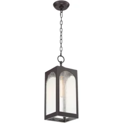 Possini Euro Design Tyne Modern Industrial Outdoor Hanging Light Bronze 19" Seedy Glass Shade For Post Exterior Barn Deck House Porch Yard Patio Home -Possini Euro Design Shop GUEST 7f17b45a aa1d 4360 8a09 5e3d71170290