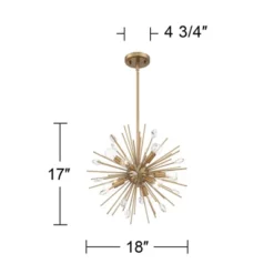 Possini Euro Design Janae Warm Gold Sputnik Chandelier 18" Wide Modern Crystal 9-Light Fixture For Dining Room House Foyer Kitchen Island Entryway -Possini Euro Design Shop GUEST 7f180e9f 7fb2 4d29 a779 cdeacf24585c