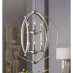 Possini Euro Design Spherical Brushed Nickel Large Chandelier 24" Wide Modern 6-Light Fixture For Dining Room House Foyer Kitchen Island Entryway Home -Possini Euro Design Shop GUEST 7fc99142 9bd2 4b9b a2db a8046439f66b