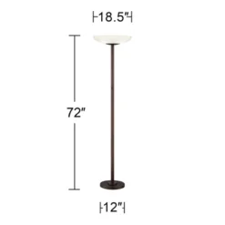 Possini Euro Design Meridian Light Blaster Modern Torchiere Floor Lamp 72" Tall Oil Rubbed Bronze LED Frosted Glass Shade For Living Room Bedroom Home -Possini Euro Design Shop GUEST 803ecb5f e771 4b8e 9668 cee840e07fb2