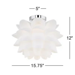 Possini Euro Design Modern Ceiling Light Semi Flush Mount Fixture 15 3/4" Wide White Flower For Bedroom Kitchen Living Room Hallway Bathroom House 14 Possini Euro Design Modern Ceiling Light Semi Flush Mount Fixture 15 3/4" Wide White Flower For Bedroom Kitchen Living Room Hallway Bathroom House -Possini Euro Design Shop GUEST 805483ca a05e 4115 b5ea 29bd54d64fed