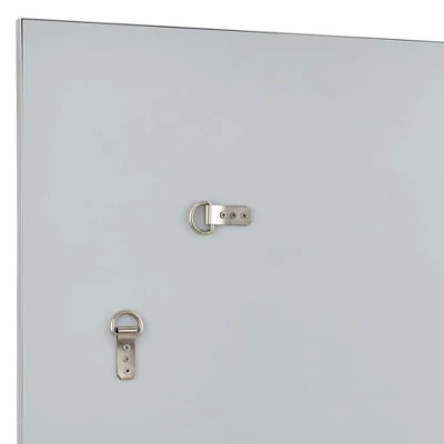 Possini Euro Design Relevei Rectangular Vanity Decorative Wall Mirror Modern Silver Wood Metal Frame 26" Wide Bathroom Bedroom Home 4 Possini Euro Design Relevei Rectangular Vanity Decorative Wall Mirror Modern Silver Wood Metal Frame 26" Wide Bathroom Bedroom Home - Image 3