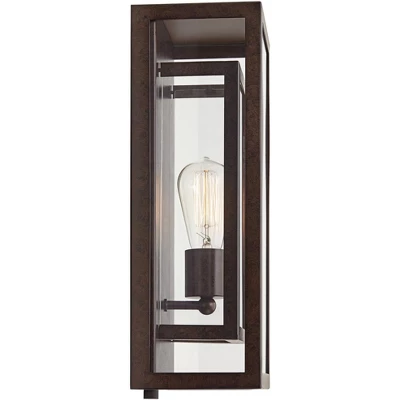 Possini Euro Design Modern Industrial Farmhouse Rustic Outdoor Wall Light Fixture Bronze 15 1/2" Clear Glass For Exterior Barn Deck House Porch Yard 7 Possini Euro Design Modern Industrial Farmhouse Rustic Outdoor Wall Light Fixture Bronze 15 1/2" Clear Glass For Exterior Barn Deck House Porch Yard - Image 6