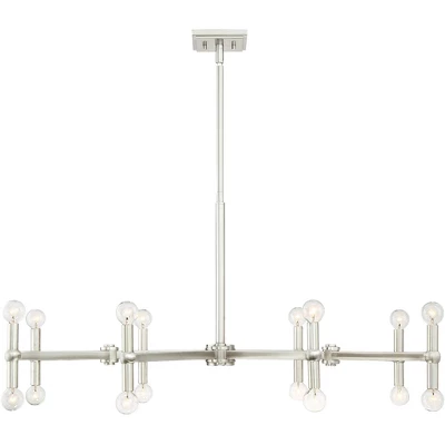 Possini Euro Design Marya Brushed Nickel Chandelier 37 3/4" Wide Modern 16-Light Fixture For Dining Room House Foyer Kitchen Island Entryway Bedroom 6 Possini Euro Design Marya Brushed Nickel Chandelier 37 3/4" Wide Modern 16-Light Fixture For Dining Room House Foyer Kitchen Island Entryway Bedroom - Image 4