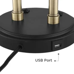 Possini Euro Design Sentry Modern Mid Century Desk Lamp 23" High Black Brass With USB Charging Port LED Adjustable Cone Shade For Bedroom Living Room -Possini Euro Design Shop GUEST 84aa50d5 b673 4b3a b5f2 3168750c699e