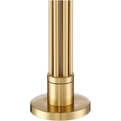 Possini Euro Design Granview Modern Table Lamp 32 1/2" Tall Brass Column Taupe Organza Outer Off White Linen Inner Drum Shade For Bedroom Living Room -Possini Euro Design Shop GUEST 854c71f5 7a3c 4a72 84e2 e29b66f8b9f7