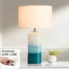 Possini Euro Design Modern Table Lamp With USB Charging Port And Nightlight LED 25" High Blue Art Glass White Shade For Bedroom Desk (Color May Vary) 1 Possini Euro Design Modern Table Lamp With USB Charging Port And Nightlight LED 25" High Blue Art Glass White Shade For Bedroom Desk (Color May Vary) -Possini Euro Design Shop GUEST 85765ccb daac 4255 8494 760ad77fd2c0