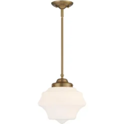 Possini Euro Design Soft Gold Mini Pendant Light 11" Wide Modern Schoolhouse Opal Glass Shade For Dining Living Room House Island -Possini Euro Design Shop GUEST 859da487 ad81 480b 9f6b e17a77902724