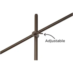 Possini Euro Design Industrial Floor Lamp Adjustable Arm 62.5" Tall Oiled Bronze Metal Light Brown Linen Drum Shade For Living Room Reading -Possini Euro Design Shop GUEST 865aed3f 133f 4541 bf6d b6247a5233dd