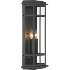 Possini Euro Design Modern Industrial Outdoor Wall Light Fixture Cool Black Windowpane Frame 20" For Post Exterior Barn Deck House -Possini Euro Design Shop GUEST 86b1ea7a 3724 4d98 b9fc c51acb890708