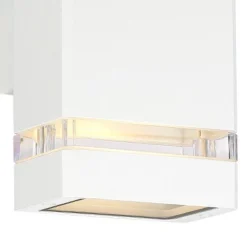 Possini Euro Design Modern Outdoor Wall Light Fixture White 2-Light Up Down 10 1/2" Clear Glass Inserts For Exterior Barn Deck House Porch Yard Patio 9 Possini Euro Design Modern Outdoor Wall Light Fixture White 2-Light Up Down 10 1/2" Clear Glass Inserts For Exterior Barn Deck House Porch Yard Patio -Possini Euro Design Shop GUEST 885550c5 b635 4edc 93b4 6608732aeb1f