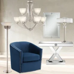 Possini Euro Design Light Blaster Art Deco Torchiere Floor Lamp 72 1/2" Tall Brushed Nickel LED Frosted Glass Bowl Shade For Living Room Bedroom House -Possini Euro Design Shop GUEST 88f5ad87 298f 4400 b696 842a2a774880