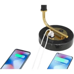 Possini Euro Design Myles Modern Mid Century Desk Lamp 24" High Black Gold With Dual USB Charging Ports Metal Drum Shade For Bedroom Living Room Home 12 Possini Euro Design Myles Modern Mid Century Desk Lamp 24" High Black Gold With Dual USB Charging Ports Metal Drum Shade For Bedroom Living Room Home -Possini Euro Design Shop GUEST 8953a866 d171 4236 b47d fcd9e489e044