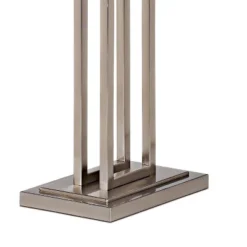 Possini Euro Design Modern Floor Lamp 62" Tall Brushed Nickel Openwork Rectangular Profile Off White Fabric Shade For Living Room Reading -Possini Euro Design Shop GUEST 8b7ff47a 428f 40e2 8e52 8e425d2241d9