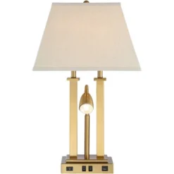 Possini Euro Design Possini Euro Deacon Brass Gooseneck Lamps With USB Port And Outlet Set Of 2 -Possini Euro Design Shop GUEST 8c4f2cfc 52bf 4784 98da cc209e724fcd