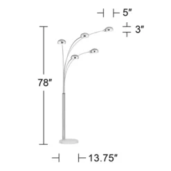 Possini Euro Design Infini Mid Century Modern Arc Floor Lamp 78" Tall Chrome 5 Light Swivel Dome Shades For Living Room Reading Bedroom Office House -Possini Euro Design Shop GUEST 8e1a5ee4 40b4 4393 a59b 99fcb475dfec
