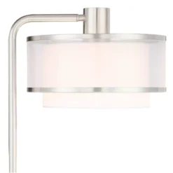 Possini Euro Design Modern Floor Lamps 60" Tall Set Of 2 With Tray Table USB Port Nickel Silver Organza White Linen Shades For Living Room 13 Possini Euro Design Modern Floor Lamps 60" Tall Set Of 2 With Tray Table USB Port Nickel Silver Organza White Linen Shades For Living Room -Possini Euro Design Shop GUEST 8e95807b 5ffd 488c 8657 a5d1449d428e