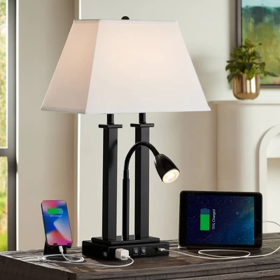 Possini Euro Design Possini Euro Deacon Black USB Port And Outlet Gooseneck Desk Lamps Set Of 2 10 Possini Euro Design Possini Euro Deacon Black USB Port And Outlet Gooseneck Desk Lamps Set Of 2 - Image 8