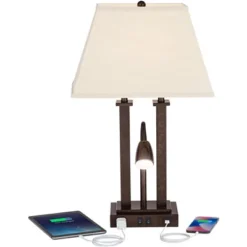 Possini Euro Design Deacon Modern Desk Table Lamp 26" High Bronze With USB And AC Power Outlet In Base LED Reading Light Oatmeal Shade For Office Desk 12 Possini Euro Design Deacon Modern Desk Table Lamp 26" High Bronze With USB And AC Power Outlet In Base LED Reading Light Oatmeal Shade For Office Desk -Possini Euro Design Shop GUEST 8f8004e9 1c35 45a7 b688 3afebc272735 1