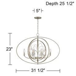Possini Euro Design Tiller Champagne Satin Silver Pendant Chandelier 31 1/2" Wide Modern Open Orb Frame 8-Light Fixture For Dining Room Kitchen Island -Possini Euro Design Shop GUEST 910e3da6 4fcf 4160 a1ac cc143827f385