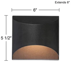 Possini Euro Design Ratner Modern Outdoor Wall Light Fixtures Set Of 2 Textured Black LED Dark Sky Downlight 5 1/2" For Post Exterior -Possini Euro Design Shop GUEST 9170a7ad ac34 495a 9f55 f05a816a2aca