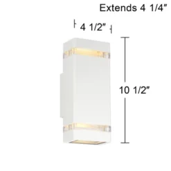 Possini Euro Design Modern Outdoor Wall Light Fixture White 2-Light Up Down 10 1/2" Clear Glass Inserts For Exterior Barn Deck House Porch Yard Patio 13 Possini Euro Design Modern Outdoor Wall Light Fixture White 2-Light Up Down 10 1/2" Clear Glass Inserts For Exterior Barn Deck House Porch Yard Patio -Possini Euro Design Shop GUEST 93246f31 ca6f 4cfd b8cb ca13881fbb65