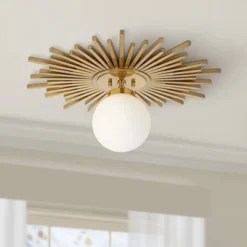 Possini Euro Design Hazel Modern Ceiling Light Semi Flush Mount Fixture 24" Wide Warm Brass White Globe Shade For Bedroom Kitchen Living Room Hallway 14 Possini Euro Design Hazel Modern Ceiling Light Semi Flush Mount Fixture 24" Wide Warm Brass White Globe Shade For Bedroom Kitchen Living Room Hallway -Possini Euro Design Shop GUEST 937faa9c a474 460e 97d2 cb24e8bfb570