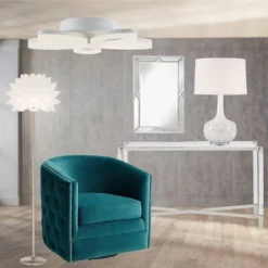 Possini Euro Design Natalia Modern Country Cottage Table Lamp 27" Tall White Ceramic Glaze Textured Floral Drum Shade For Bedroom Living Room Bedside 17 Possini Euro Design Natalia Modern Country Cottage Table Lamp 27" Tall White Ceramic Glaze Textured Floral Drum Shade For Bedroom Living Room Bedside -Possini Euro Design Shop GUEST 964f412f cab9 41c5 bc3f 219c5164d6c4