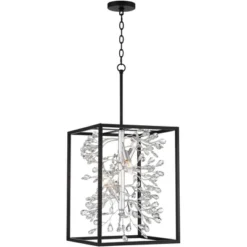 Possini Euro Design Black Silver Pendant Chandelier 15 1/4" Wide Modern Clear Crystal Flower Vine 4-Light Fixture For Dining Room House -Possini Euro Design Shop GUEST 99db8f24 c254 4107 8bfb 1b186ddf050c