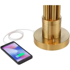 Possini Euro Design Possini Euro® Granview Desk Lamp With Glass Shade And Dual USB Ports -Possini Euro Design Shop GUEST 9b40a92d 393d 489d 8ea1 114efb01132f