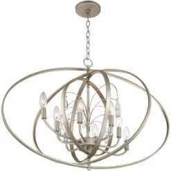 Possini Euro Design Tiller Champagne Satin Silver Pendant Chandelier 31 1/2" Wide Modern Open Orb Frame 8-Light Fixture For Dining Room Kitchen Island -Possini Euro Design Shop GUEST 9d5b4c51 6b5a 4c0b b666 fe134fd23059