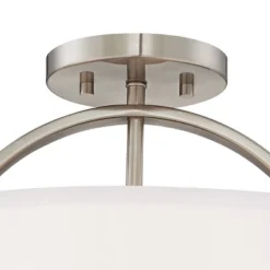 Possini Euro Design Halsted Modern Ceiling Light Semi Flush Mount Fixture 15" Wide Brushed Nickel 2-Light Oatmeal Linen Drum For Bedroom Living Room 9 Possini Euro Design Halsted Modern Ceiling Light Semi Flush Mount Fixture 15" Wide Brushed Nickel 2-Light Oatmeal Linen Drum For Bedroom Living Room -Possini Euro Design Shop GUEST 9e08fafe 167a 43fc b40d edac36fcd3a6