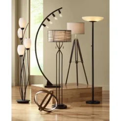 Possini Euro Design Meridian Light Blaster Modern Torchiere Floor Lamp 72" Tall Oil Rubbed Bronze LED Frosted Glass Shade For Living Room Bedroom Home -Possini Euro Design Shop GUEST 9f10bba5 9a6c 4273 bb48 1d4a45d8cd14