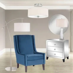 Possini Euro Design Modern Arc Floor Lamp 69" Tall Brushed Steel Adjustable Boom Off White Linen Drum Shade For Living Room Reading Office -Possini Euro Design Shop GUEST a19f6ed9 a22a 4c69 85b6 01526b4b6d08