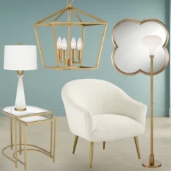 Possini Euro Design Cecil Modern Industrial Torchiere Floor Lamp 71" Tall Warm Gold Metal Opal Glass Shade For Living Room Bedroom Office House Home -Possini Euro Design Shop GUEST a40a4876 4d1a 4982 bfca 1144fb6c5584