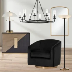 Possini Euro Design Modern Torchiere Floor Lamp LED 72" Tall Black Antique Brass White Glass Shade For Living Room Reading Uplight -Possini Euro Design Shop GUEST a5454be3 0820 435a b6b1 429848dce7f5