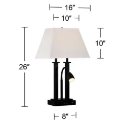 Possini Euro Design Deacon Modern Desk Table Lamp 26" High Black With USB And AC Power Outlet In Base LED Reading Light Oatmeal Shade For Office Desk 17 Possini Euro Design Deacon Modern Desk Table Lamp 26" High Black With USB And AC Power Outlet In Base LED Reading Light Oatmeal Shade For Office Desk -Possini Euro Design Shop GUEST a6d1edee 17a8 43de 955b 07fabb9825c0