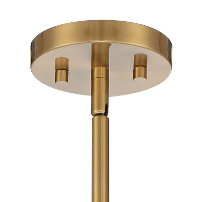 Possini Euro Design Sundry Warm Brass Pendant Chandelier 24" Wide Modern Double Drum Shades 4-Light Fixture For Dining Room House Foyer Kitchen Island 5 Possini Euro Design Sundry Warm Brass Pendant Chandelier 24" Wide Modern Double Drum Shades 4-Light Fixture For Dining Room House Foyer Kitchen Island - Image 3