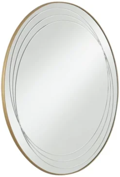 Possini Euro Design Aurelia Round Vanity Decorative Wall Mirror Modern Glam Gold Metal Frame 32" Wide Bathroom Bedroom Living Room -Possini Euro Design Shop GUEST a86317b9 34a4 4ada 8077 6da28990ba02