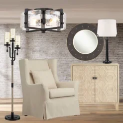 Possini Euro Design Adri Modern Ceiling Light Flush Mount Fixture Black 16 1/2" Wide Black 4-Light Textured Glass For Bedroom Kitchen Living Room Home 13 Possini Euro Design Adri Modern Ceiling Light Flush Mount Fixture Black 16 1/2" Wide Black 4-Light Textured Glass For Bedroom Kitchen Living Room Home -Possini Euro Design Shop GUEST aa12d34d 4a27 4c8d 9dc7 7361cc026951