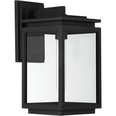 Possini Euro Design Atkins Modern Outdoor Wall Light Fixture Matte Black 14 1/4" Clear Glass For Post Exterior Barn Deck House Porch Yard Posts Patio 7 Possini Euro Design Atkins Modern Outdoor Wall Light Fixture Matte Black 14 1/4" Clear Glass For Post Exterior Barn Deck House Porch Yard Posts Patio - Image 5