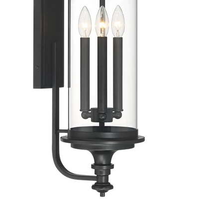 Possini Euro Design Medici Modern Outdoor Wall Light Fixture Black 32 1/4" Clear Glass Cylinder Shade For Post Exterior Barn Deck House Porch Yard 4 Possini Euro Design Medici Modern Outdoor Wall Light Fixture Black 32 1/4" Clear Glass Cylinder Shade For Post Exterior Barn Deck House Porch Yard - Image 2