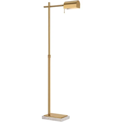 Possini Euro Design Traditional Pharmacy Floor Lamp 60" Tall Warm Gold Adjustable Swivel Head For Living Room Reading House Bedroom 7 Possini Euro Design Traditional Pharmacy Floor Lamp 60" Tall Warm Gold Adjustable Swivel Head For Living Room Reading House Bedroom - Image 5