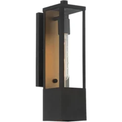 Possini Euro Design Berk Modern Outdoor Wall Light Fixture Textured Black 16" Clear Glass For Post Exterior Barn Deck House Porch Yard Posts Patio -Possini Euro Design Shop GUEST ad16586a cede 45cb 9580 efb41f78ba25