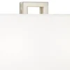 Possini Euro Design Modern Table Lamps 30" Tall Set Of 2 Brushed Nickel Open Rectangular White Box Shade For Living Room Family Bedroom