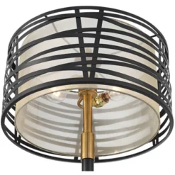 Possini Euro Design Halifax Modern Industrial Floor Lamp 64 1/2" Tall Matte Black Warm Gold Metal Double Drum Shade For Living Room Bedroom Office -Possini Euro Design Shop GUEST af7eed5f 7d25 47c5 b7a6 4423133583dc